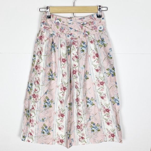 Floral Midi Skirt Size 4 Pink Cottage-Core - Picture 7 of 7